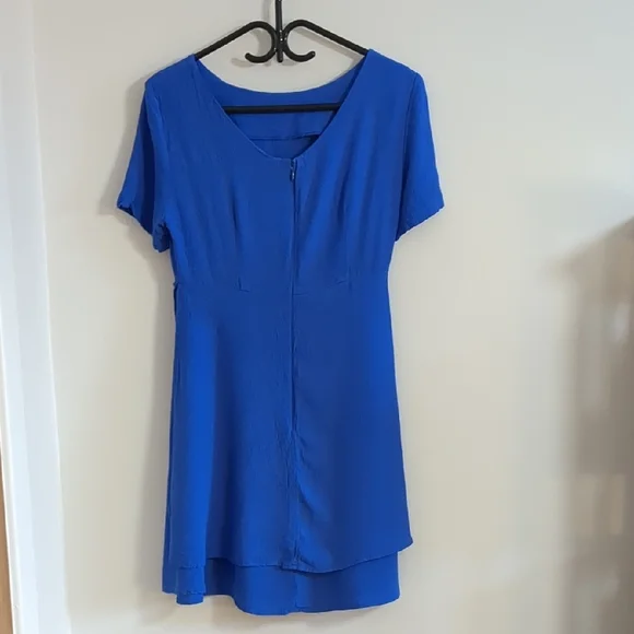 Liz Claiborne Short Sleeves Blue Dress - Size 8 - Picture 4 of 10
